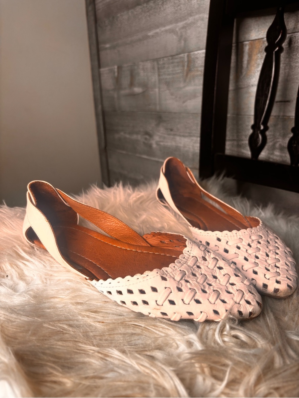 Spring Step Delorse woven white Leather Slingback comfort orthopedic Flats